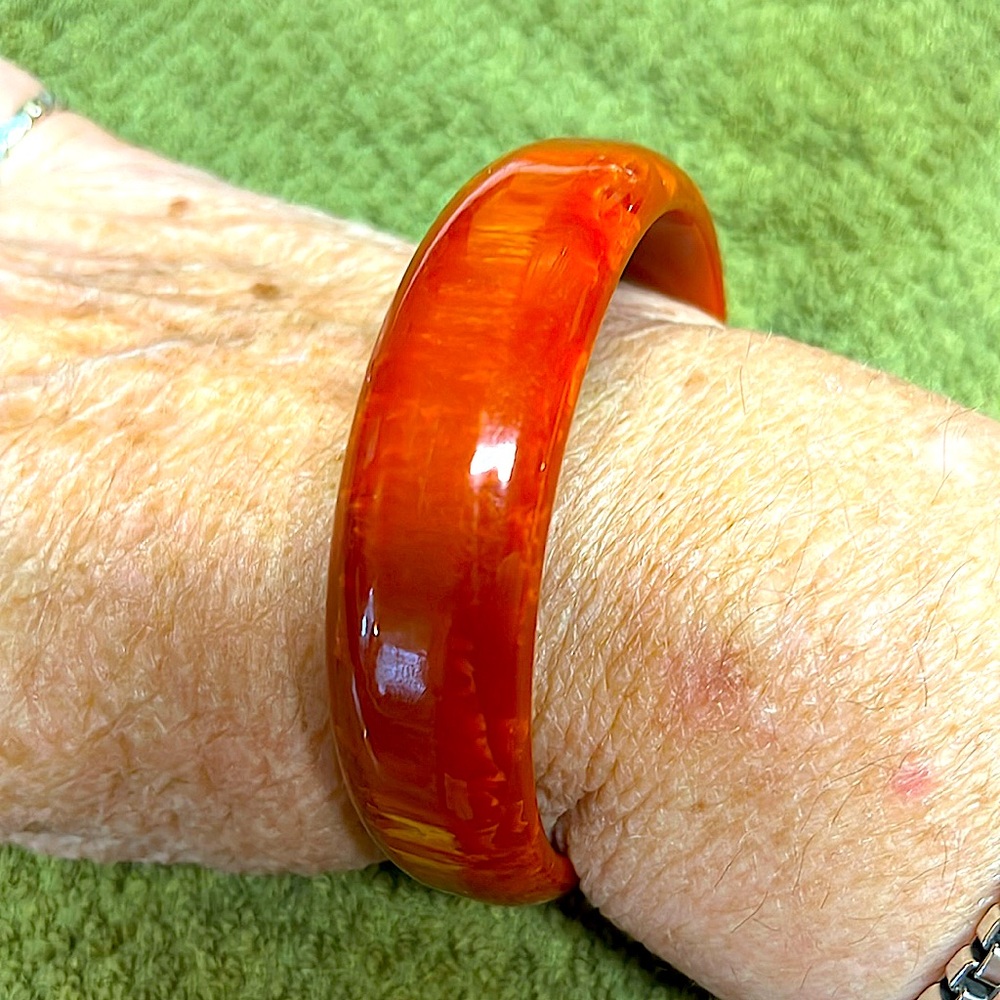 Bakelite orange/ rust colored bangle bracelet